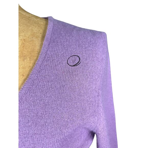 Eric Bompard Cashmere Silk Knit Top Lilac Scoop Neck Long Sleeve S–M - Picture 7 of 8